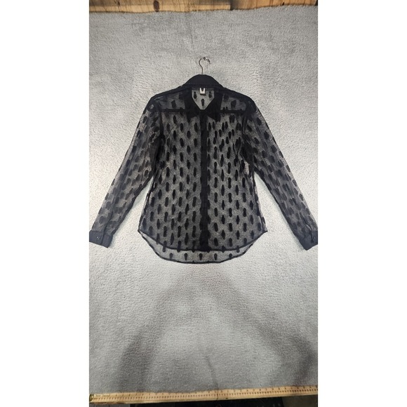 Hot Topic Coffin Blouse Womens S Black Sheer Gothic Dark Fairy Witchy Whimsygoth - Picture 7 of 12